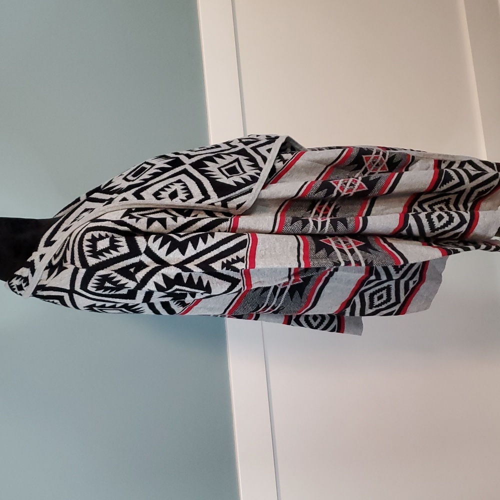 Aztec Print Waterfall Cardigan Small Cotton - Picture 4 of 10